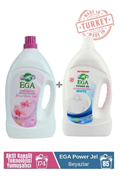 Ega Kimya Power Jel Beyaz Sıvı Yıkama Deterjanı 3900 ml + Orkide Aktif Kapsül...