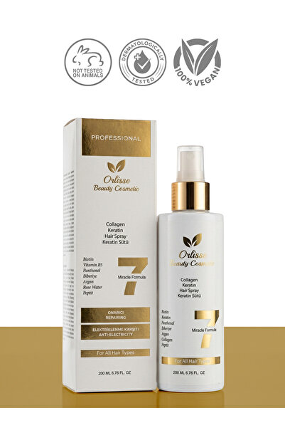 orlisse beauty cosmetic Kolajen ve Keratin İçeren Saç Spreyi | Yıpranmış Saçl...