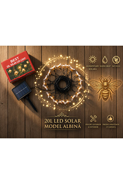 OEM Instalare model albină solară cu LED-uri 5m – 20 LED-uri decorative pentr...