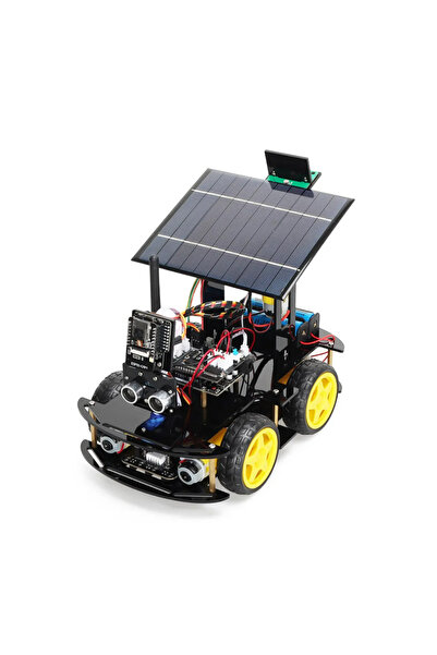 Fuchsia WiFi Kontrollü Arduino Robot Araba Kiti ESP32 Kamera Uyumlu Güneş Ene...