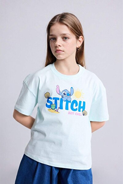 DeFacto Tricou Disney Lilo & Stitch Relax Fit cu gât crew și mânecă scurtă pe...
