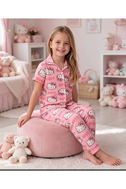 NiCe İç Giyim Costum de pijama pentru fete, cu tematică Hello Kitty, din țesă...