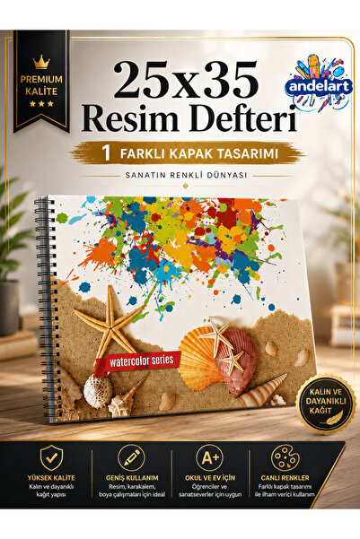 andelart Resim Defteri Spiralli Karton Kapak 15 Yp 25x35 1 Adet