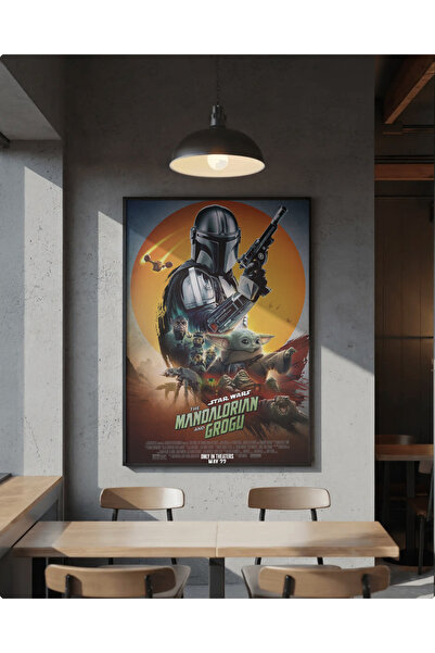 Mercher Club Star Wars: Mandalorian ve Grogu Film Posteri Çerçeveli Tablo