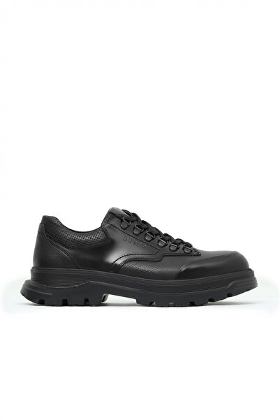 Bueno Shoes حذاء كلاسيكي للرجال من الجلد الأسود اللامع 07ma24464275