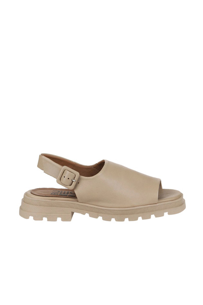 Bueno Shoes Sandale plate de damă din piele de nurcă 01wy5506