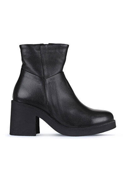 Bueno Shoes Siyah Deri Kadın Topuklu Bot 01wz7100