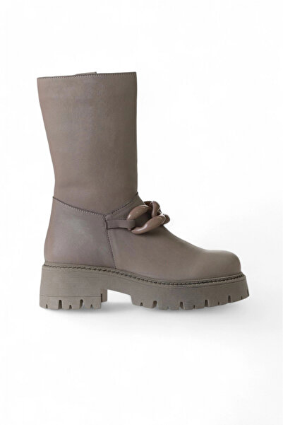Bueno Shoes Cizme plate de damă din piele deschisă de nurcă 01wv3118
