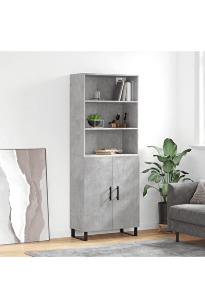 Concept Dulap înalt, gri beton, 69,5x34x180, lemn compozit