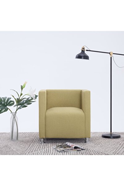 Concept Fotoliu cubic, verde, material textil