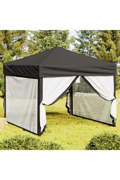 Concept Cort pliabil pentru petrecere, pereți laterali, antracit, 3x3 m