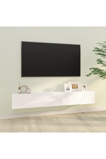 Concept Dulapuri TV de perete 2 buc. alb 100x30x30 cm lemn compozit