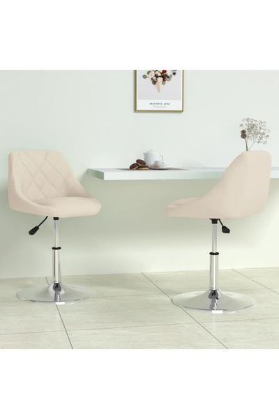 Concept Scaune de masă pivotante, 2 buc., crem, catifea