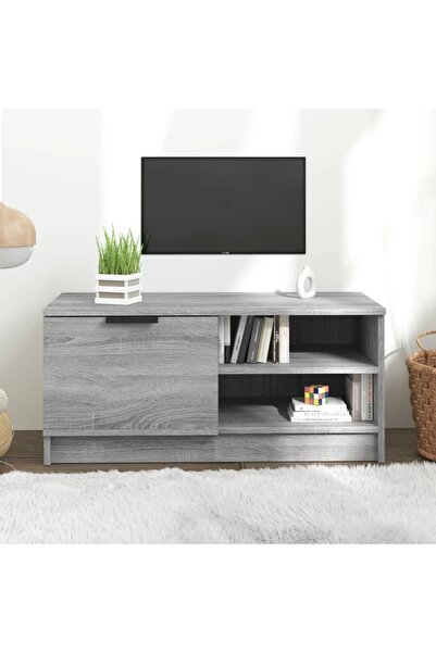 Concept Comodă TV, gri sonoma, 80x35x36,5 cm, lemn prelucrat