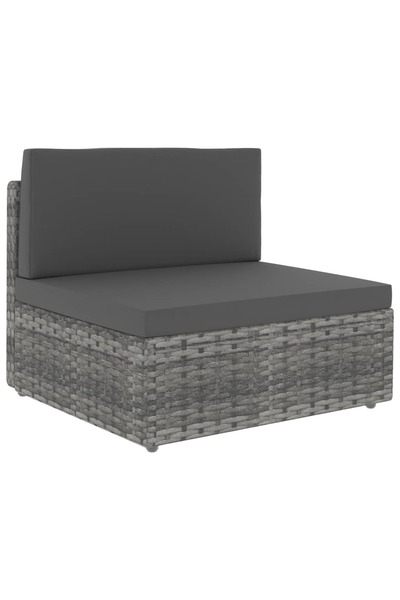 Concept Canapea de mijloc modulară, gri, poliratan