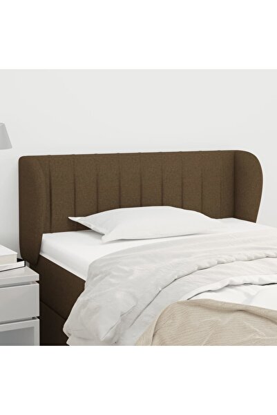 Concept Tăblie de pat cu aripioare maro închis 103x23x78/88 cm textil