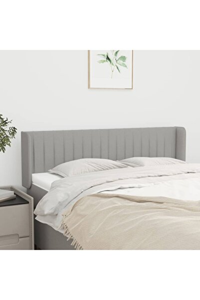 Concept Tăblie de pat cu aripioare gri deschis 147x16x78/88 cm textil