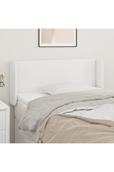 Concept Tăblie de pat cu aripioare alb 103x16x78/88 cm piele ecologică