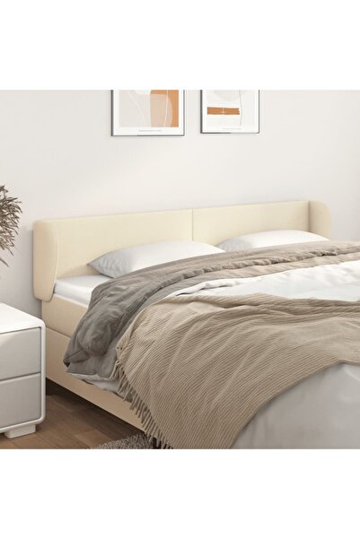 Concept Tăblie de pat cu aripioare crem 163x23x78/88 cm piele ecologică