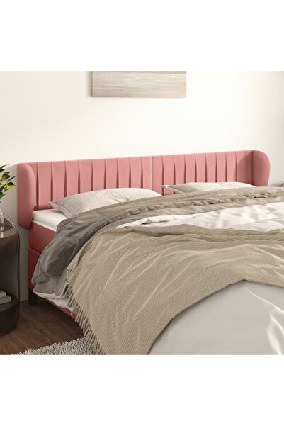 Concept Tăblie de pat cu aripioare roz 163x23x78/88 cm catifea