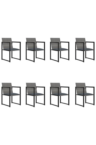 Concept Set mobilier de grădină cu perne, 9 piese, gri, poliratan