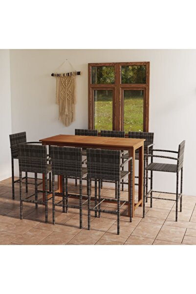 Concept Set mobilier bar de grădină, 9 piese, gri