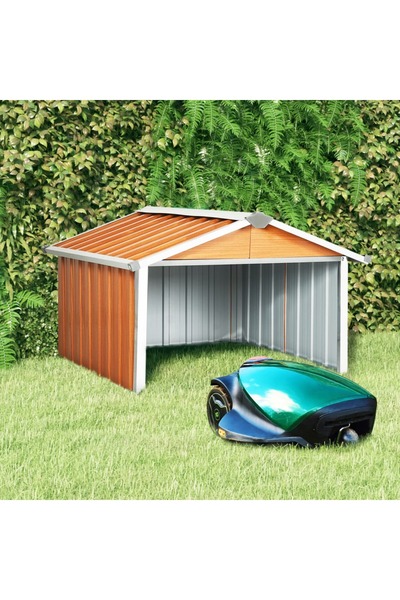 Concept Șopron grădină pt. robot de gazon, maro 92x97x63 cm oțel zincat