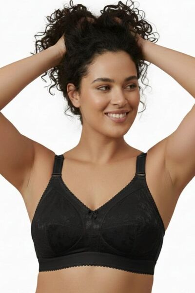 Brashop Black Premium Quality Women's Plus Size Gathering Minimizer Bra C Cup...