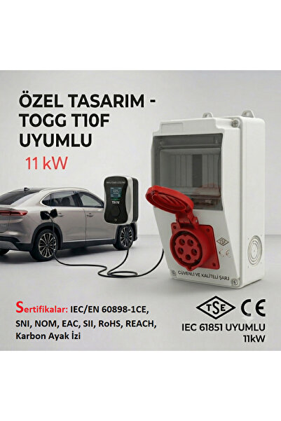 ReparAuto TOGG T10F için Şarj Istasyonu Korumu Ve Sigorta Kombinasyon Kutusu 11kW Trifaze