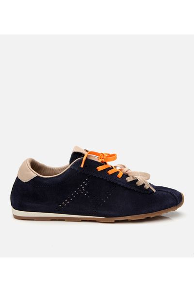 Hotiç Women's Suede Leather Navy Blue Sports Shoes