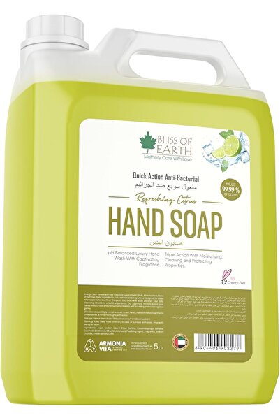 Bliss of Earth Hand Wash Refill Liquid, Refreshing Citrus Antibacterial Hand ...
