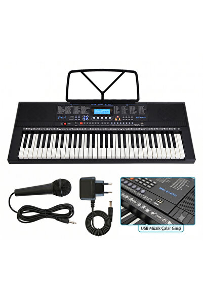 JWIN MK-6145U 61 Tuşlu Elektronik Org (Mikrofon ve Adaptör Hediye)