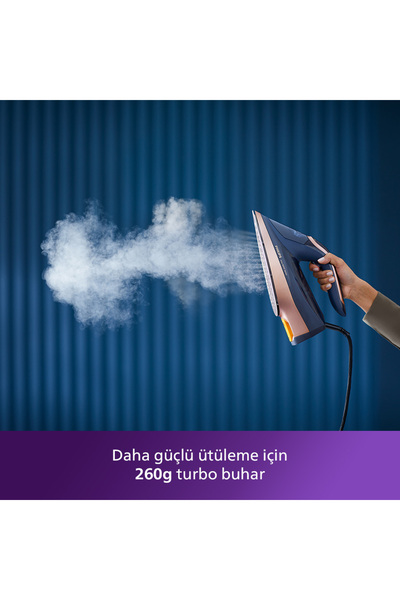 Philips 8000 Serisi Azur Buharlı Ütü, 3000W, 260 g Turbo Şok Buhar, Sıfır Yanık Riski, DST8050/20