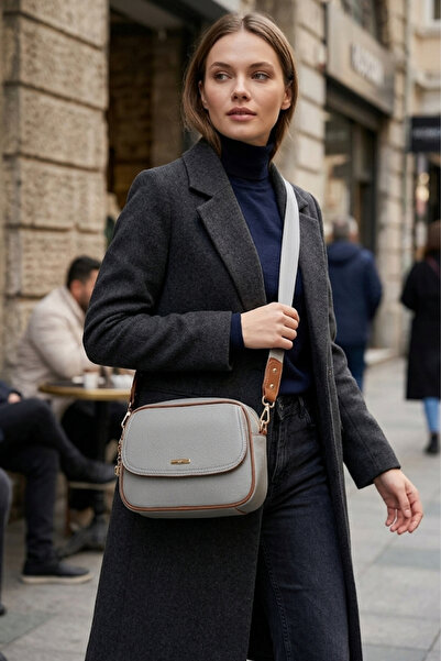 By Hakan Jn-43 Women's Baguette Bag Handbag Shoulder Bag Gray