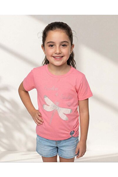 REDTAG Girls Pink Embellished T Shirt