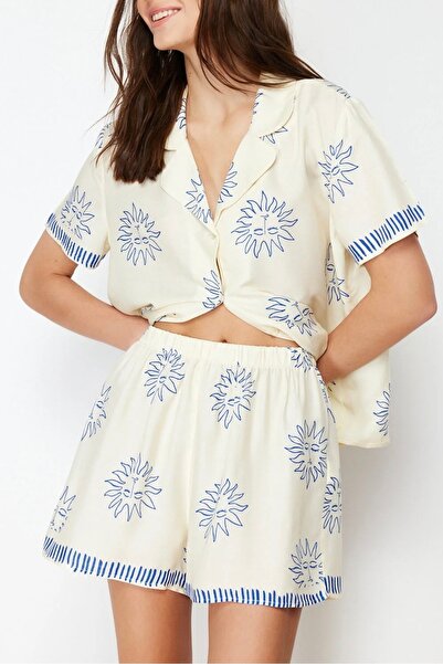 Noi Belis Short Sleeve Viscose Shirt-Shorts Woven Pajama Set Ss26Pj0004
