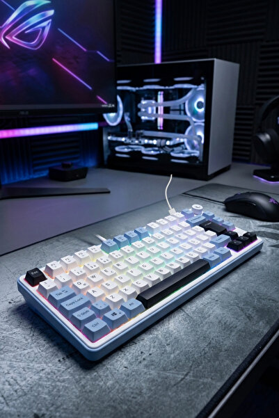 Clicky 75 Tricolor Mechanical Sensing RGB Turkish Q Membrane Gaming Keyboard