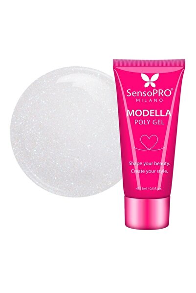 SensoPRO Milano Polygel MODELLA - Strălucire argintie, 15ml