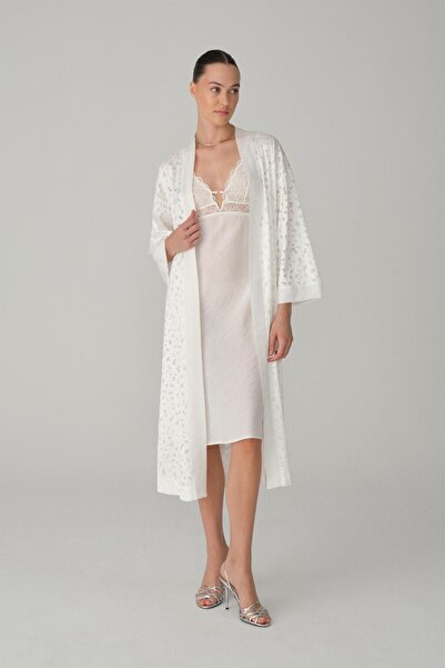 Pierre Cardin Vegan İpek Saten Altılı Gelin Çeyiz Takımı - LX.26161 Ivory