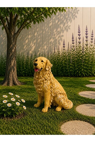 By Ari Ev Dekorasyon GOLDEN KÖPEK BAHÇE DEKORU BD318-3