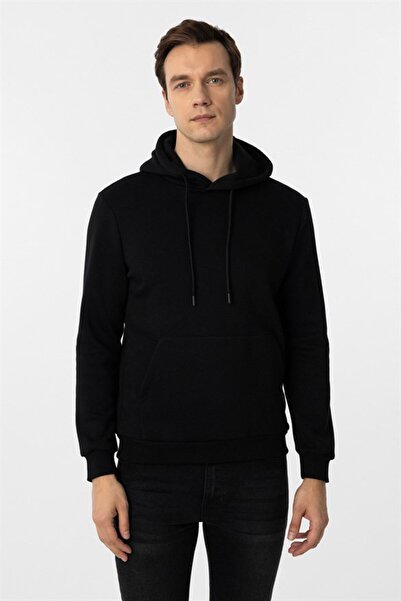 SÜVARİ Siyah Regular Düz Sweatshirt