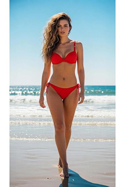 Pierre Cardin Double Dolgulu Bikini Takım Kırmızı 231205