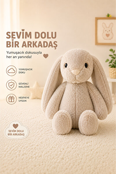 Işık kasabası 50 cm Uzun Kulak Uyku Arkadaşım Tavşan Yumuşacık Tüylü Peluş