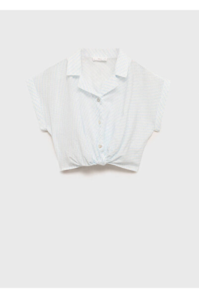 MANGO Kids Crop Knot Detailed Blouse