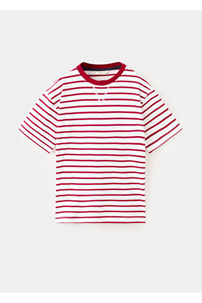 MANGO Kids Pamuklu çizgili tişört