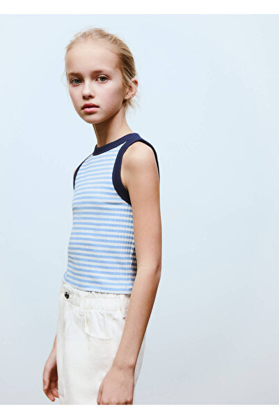 Striped denim blouse