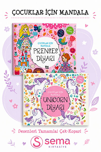 Parodi Yayınları Çocuklar İçin Mandala - Prenses Diyarı & Unicorn Diyarı - 2l...