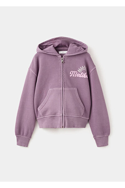 MANGO Kids Desenli fermuarlı sweatshirt