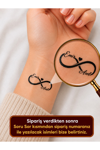 Generic Kişiye Özel İsimli Geçici Dövme Tattoo Kadın Tiny Tattoo Minimal Suya...