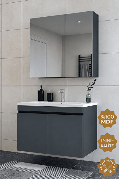 TETA HOME Tokyo 80 cm MDF Banyo Dolabı Seti